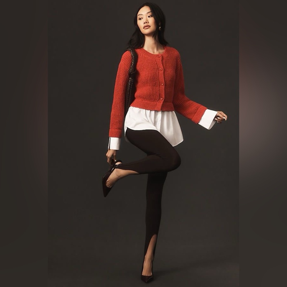 Cropped Twofer Cardigan Sweater